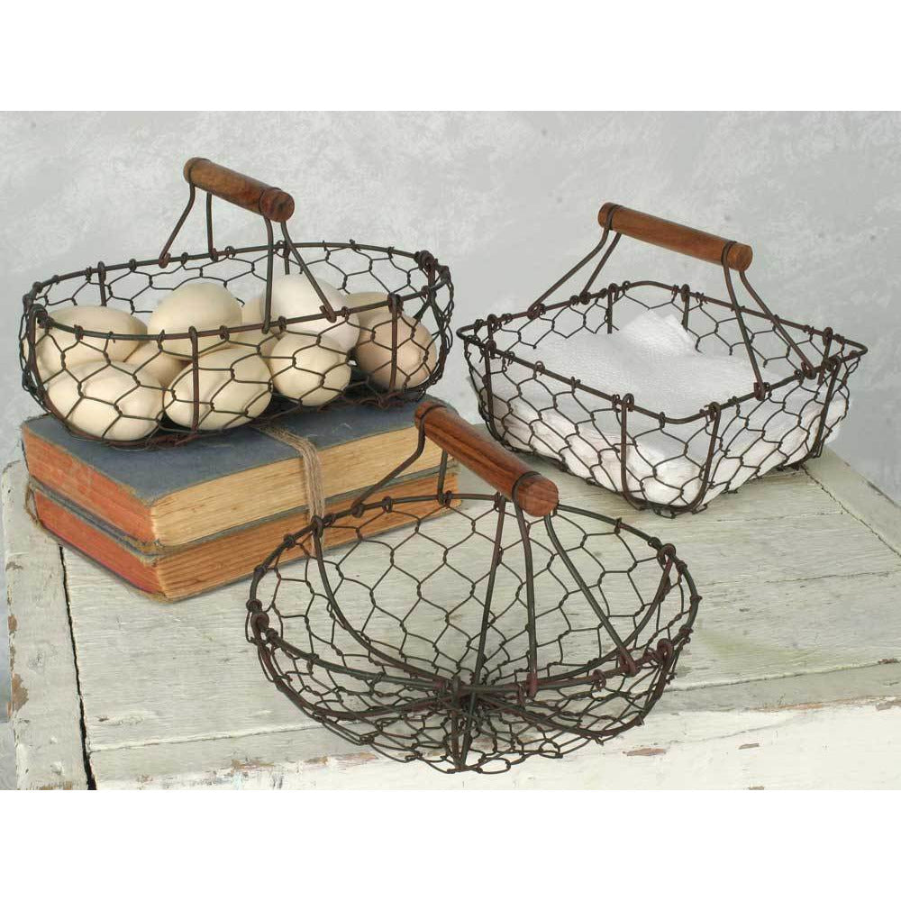 Farmhouse Style Chicken Wire Baskets ~ Set of 3 - FIG TREE ~Treasures for the Heart & Home~™