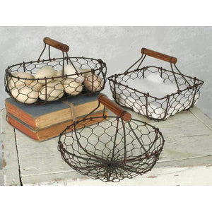 Farmhouse Style Chicken Wire Baskets ~ Set of 3 - FIG TREE ~Treasures for the Heart & Home~™