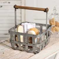 Salisbury Basket with Wood handle - FIG TREE ~Treasures for the Heart & Home~™